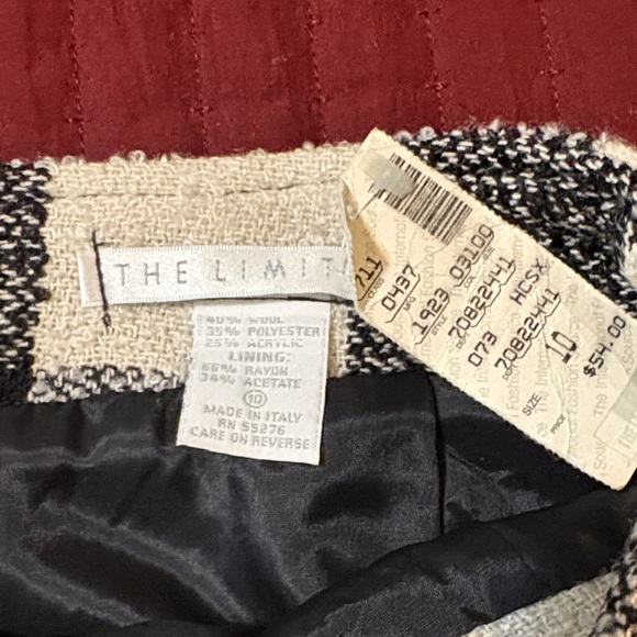 Vintage The Limited Black/White Checked Mini Skirt (sz 10) & Blazer (Medium) - Picture 6 of 16